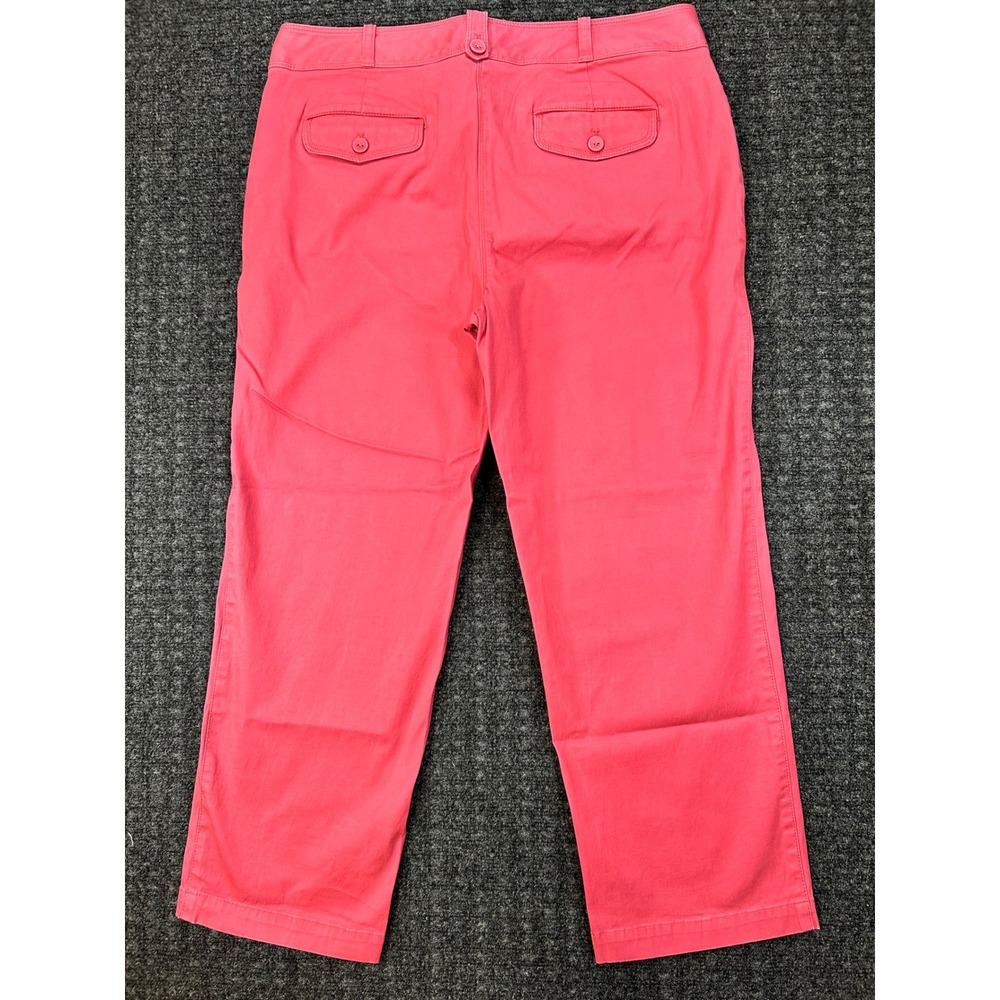 Talbots Heritage Fit Womens Coral Pink Crop Pants Straight Leg Stretch Chino 12 - Picture 4 of 9